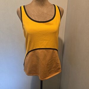 Vibrant Yellow and Tan Women's Tank Top